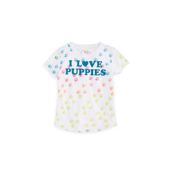 Chaser Big Kid Girls I LOVE PUPPIES Graphic T-Shirt Size 14 - Picture 1 of 2